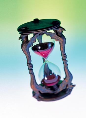 Hourglass prop from MGM’s Oz, 20 inches tall. Courtesy of "The Wonderful World of Oz: An Illustrated History of the American Classic" by John Fricke (Down East Books). Hourglass prop from MGM’s Oz