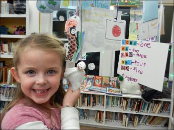 Skylar and her Japan mobile. (Photo by Eva Murray)