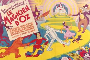 A 65 by 96-inch two-panel billboard for the MGM film by Boris Grinsson. Courtesy of "The Wonderful World of Oz: An Illustrated History of the American Classic" by John Fricke (Down East Books). Grinsson, Boris (1907- 1999), two- panel billboard for MGM Film,