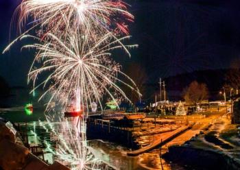 Magical fireworks over Rockport Harbor during Holiday on the Harbor Dec. 14, 2013. (Photo by Devon Gordon/Courtesy Peter Ralston)