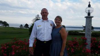 Rockport Firefighter John Wickenden with his wife, Kimberly. (Photo by Sarah Shepherd)