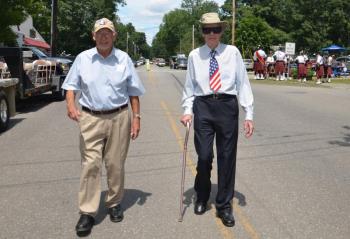 Rockport’s 125th Anniversary Parade Grand Marshals Ralph Miller and Ralph Field, both longtime pillars of the Rockport community. (Photo by Lynda Clancy)