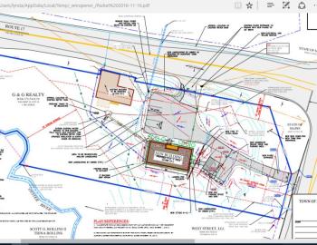 The proposed new G&G Real Estate and Gosline Insurance building on the corner of routes 17 and 90, in West Rockport.