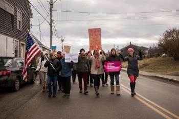 Vinalhaven marches Jan. 21, 2017. (Photo courtesy William Trevakis)