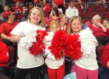 Vinalhaven cheer leaders Kiara Luce, Brielle Davis-Oakes and Khloe Luce.
