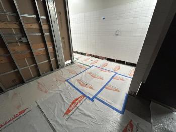 Bathroom walls and tiles were repaired with the assistance of Servpro. (Photo courtesy SAD 28)
c