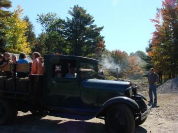 antique truck, Wiscasset, Waterville & Farmington Railway Museum, Alna, Maine