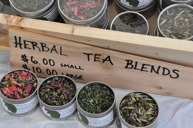 Herbal tea blends from Singing Nettle Farm, a horse powered, off-the-grid, organic farm in Brooks.