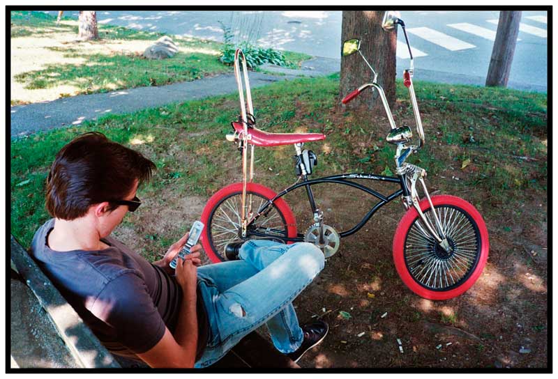 BELFAST – Sean Lynch of Belfast traded in his mountain bike to make his own 1960s-style “muscle bike." He picked red to contrast with the black and chrome. A glow wire on the frame was out of order. “It looked pretty good when it was lit up at night, too,” he said.