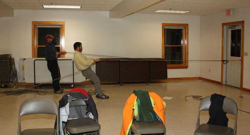 Also on the agenda for training Oct. 4: pulley set ups. (Photo by Holly S. Edwards)