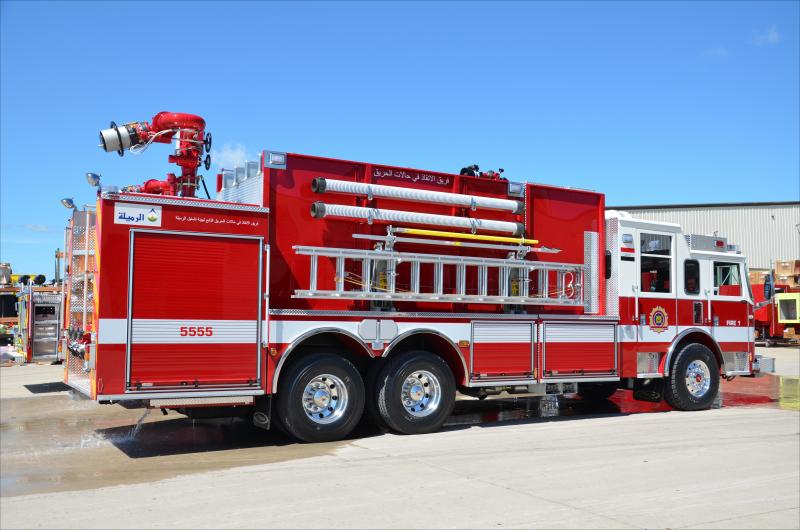This pumper is bound for BP's oil fields in Ramallia, Iraq. It pumps 3,000 gallons per minute. (Photo by Lynda Clancy)