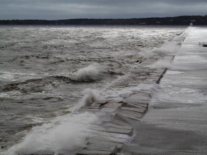 The Rockland Breakwater on Oct. 29. (Photo by Bob Trapani)