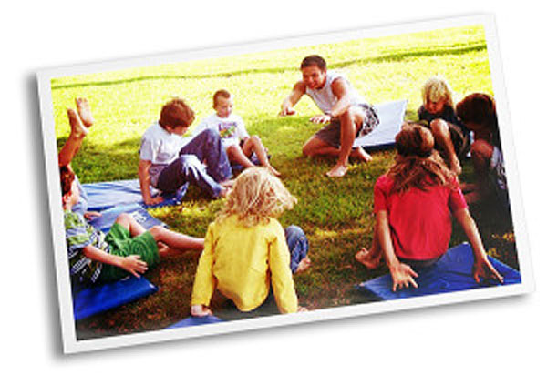 Nguyen teaches a group of young students “Falling Water”, a peaceful way to deflect physical and verbal attacks.//photo: powerofh20.com