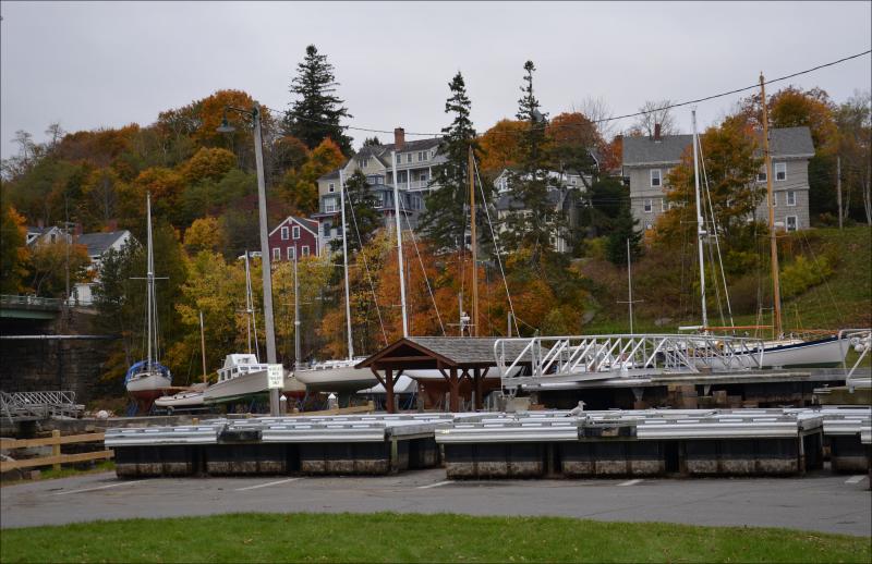 It's the end of the season, so they are getting pulled anyhow; still, most boats are tucked onshore now to ride out any damaging winds. (Photo by Lynda Clancy)