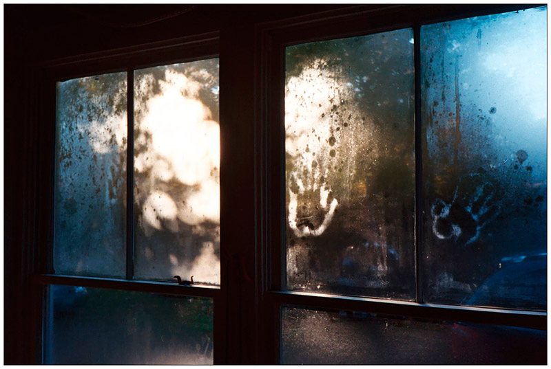 BELFAST – Handprints visible on a window after a near-frost in early October.