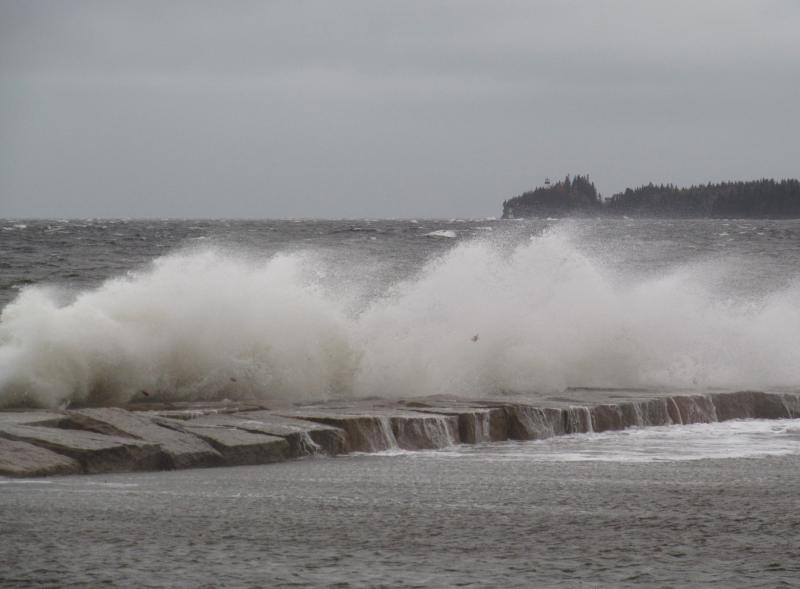 Sandy Trapani got this photo of waves breaking over the Rockland Breakwater on Oct. 29.