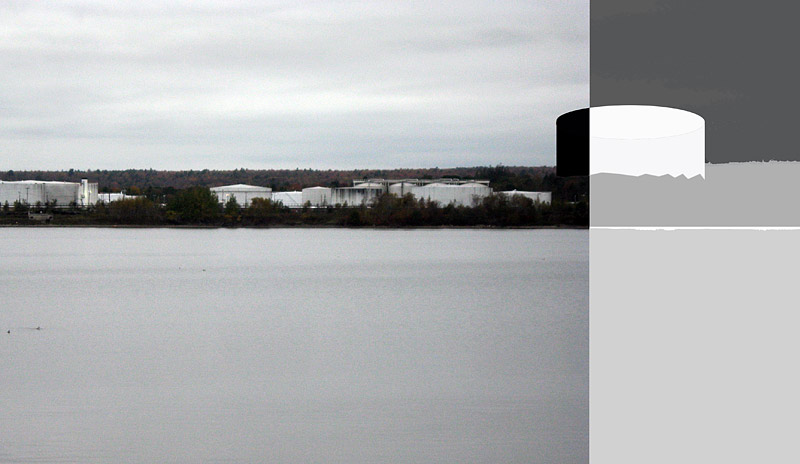 Unknowns about safety, appearance, need and collateral impact on traffic, property values and tourism have fueled controversy over the proposed construction of a 22.7 million gallon liquefied petroleum gas tank and terminal at Mack Point. (Photo illustration by Ethan Andrews)