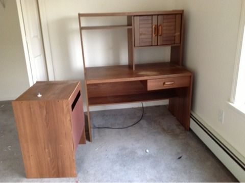 Computer desk and shelves (Topsham)