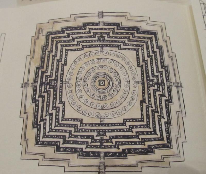 Borobudur, is an architectural drawing of a Buddhist monument.