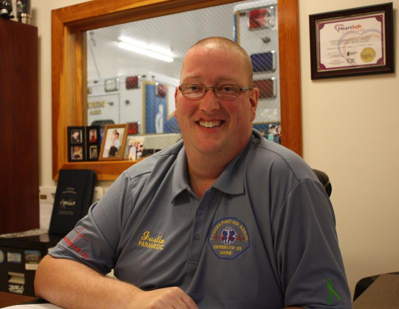 Justin Hills is a certified EMT-Paramedic with Camden First Aid Association. (Photo by Holly S. Edwards)