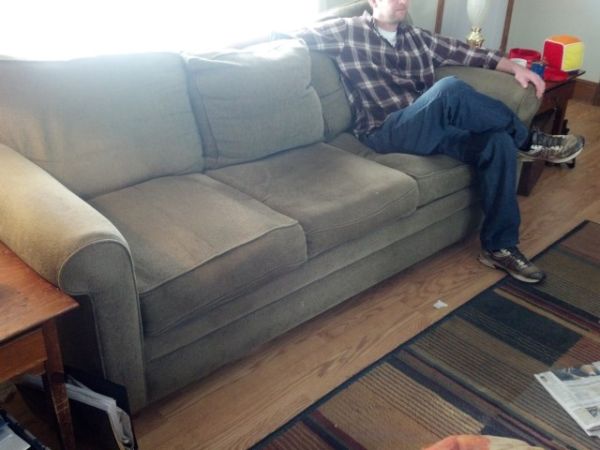 Olive / Sage Couch - Clean - Indoors (Wells)