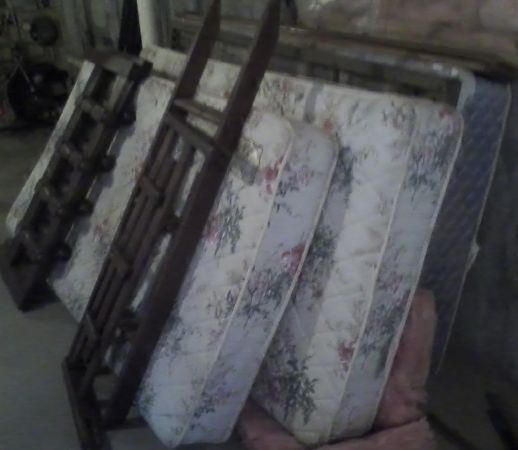 Twin Size mattress, box, bunk frame (York)