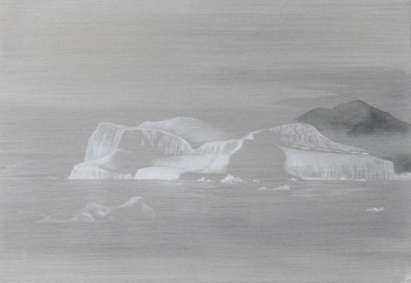 "Ice outside Saqqaq" - oil on prepared aluminum by Lisa Lebofsky (Courtesy of Northern Lights Gallery)