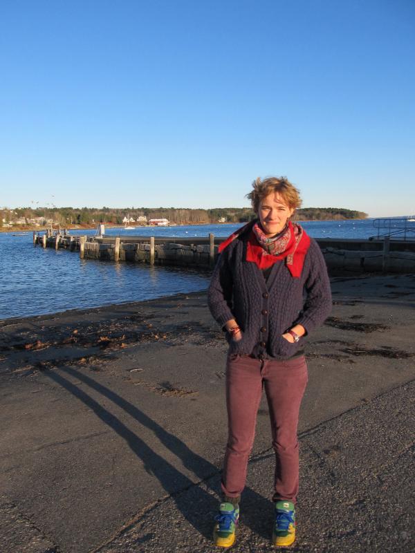 Hila Shooter standing out by the Belfast Harbor. (Photo by Kay Stephens)