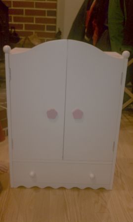 Wooden doll clothes armoire (Scarborough)