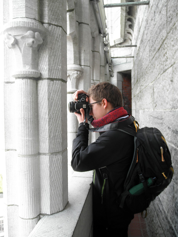 A rare shot of the man behind the lens. (Photo by Ari Snider)
