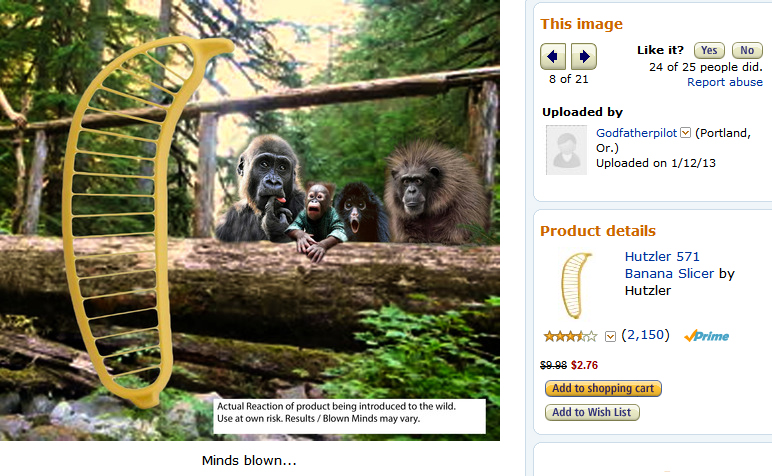 Screen grab of an image uploaded by a reviewer/customer to the Hutzler 571 Banana Slicer page. (Courtesy Amazon.com)