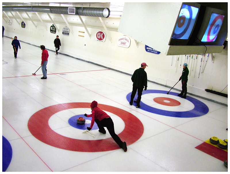 Exhibition matches at the Belfast Curling Club. (Photo by Ethan Andrews)