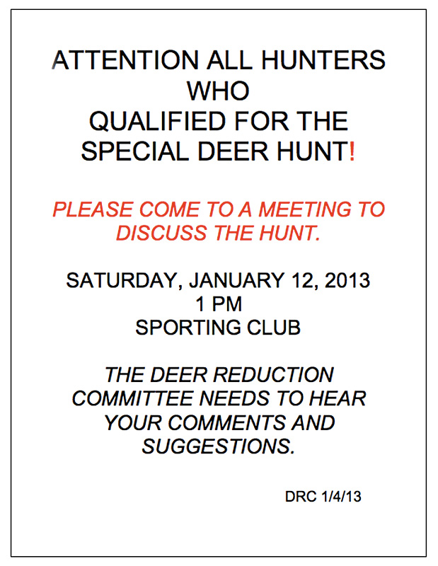 A mailer from the town's Deer Reduction Committee the 43 islanders who qualified for the special hunt, partly to learn why some were unsuccessful. (Courtesty of the Islesboro DRC)
