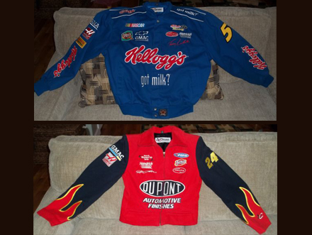 Nascar jackets (Biddeford) -- FREE Chase Authentics Men's blue Nascar jacket (Large) and Ladie's red Nascar jacket (Small). Excellent condition!
