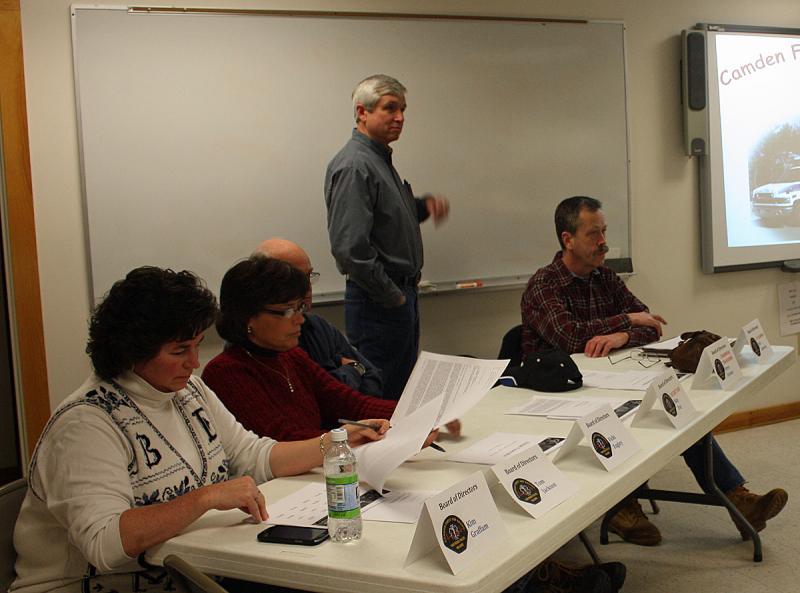 CFAA Board members Kim Graffam, Vicki Eugley, Skip Day (hidden), Steve Corson (standing) and Neil Courtney. (Photo by Holly S. Edwards)