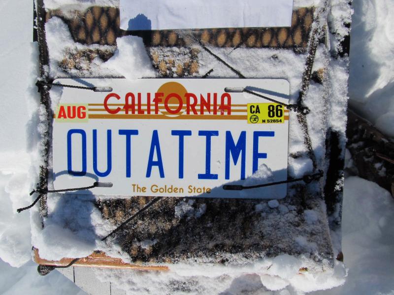 The sled license plate says it all. (Photo by Kay Stephens) 2013 US National Toboggan Championships