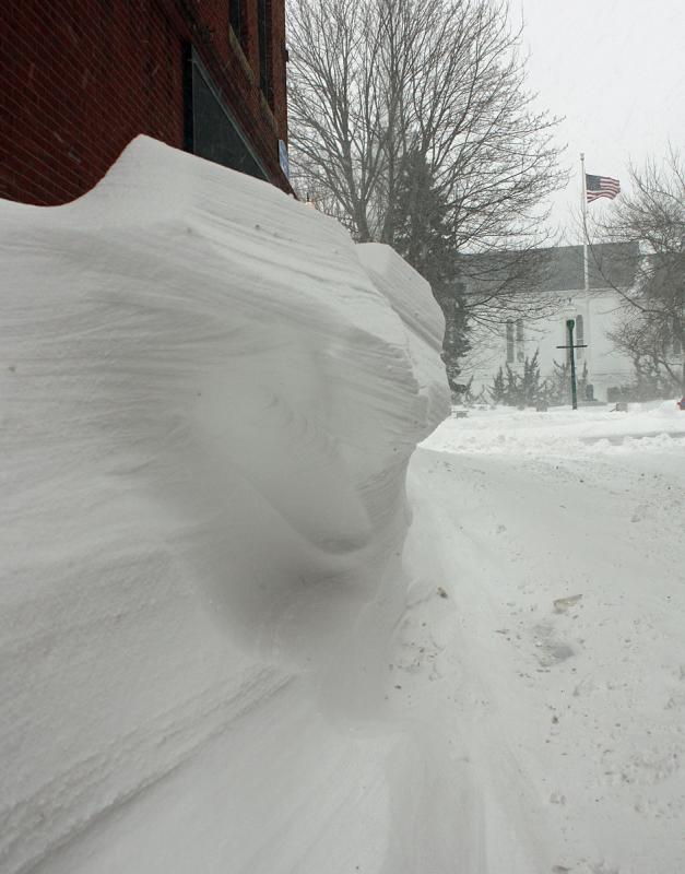 Wind and snow art along upper Washington Street in Camden. (Photo by Holly S. Edwards)
