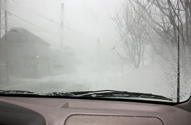 This is what a whiteout looks like, and this isn't the worst one we encountered in our 10-minute, four-block drive around Camden Saturday afternoon. (Photo by Holly S. Edwards)