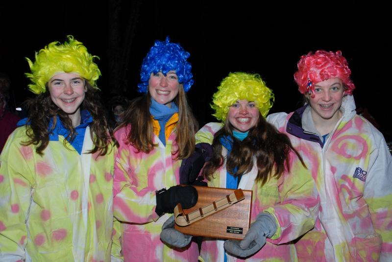 This year's winner of the Fastest Kid's Team division was the Rockport Rockettes. (Courtesy Camden Snow Bowl/by Dave Ridley)