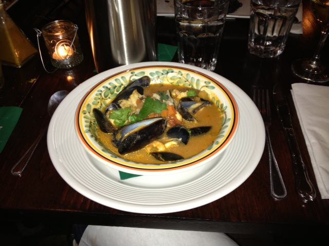 Sopa de Mariscos: Hearty fish stew, shrimp, mussels, tomatoes and chiles. (Courtesy Comida).