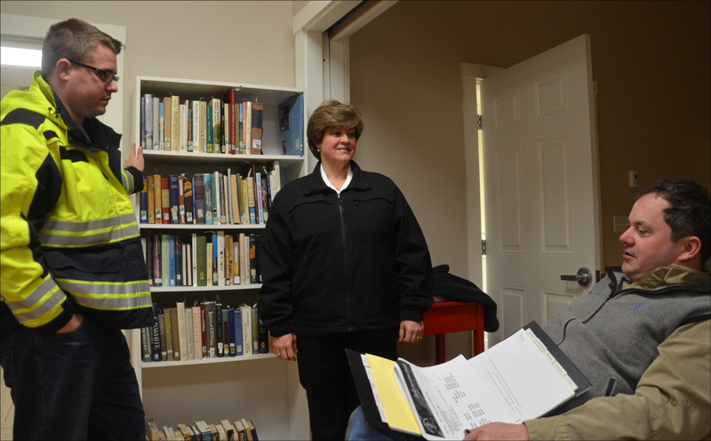 Brian and Julie Allen and Mark Dierckes, who is on Hope's budget committee. (Photo by Lynda Clancy)