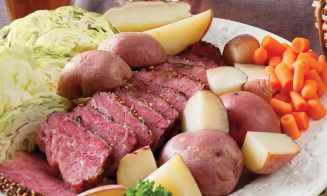 Pink inside, gray outside — that's the traditional way for corned beef. (Courtesy French & Brawn Market Place)