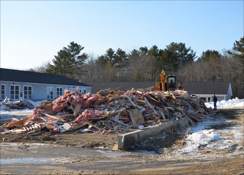Demolition of the old Rockport Elementary School began in January 2013. (Photo by Lynda Clancy)