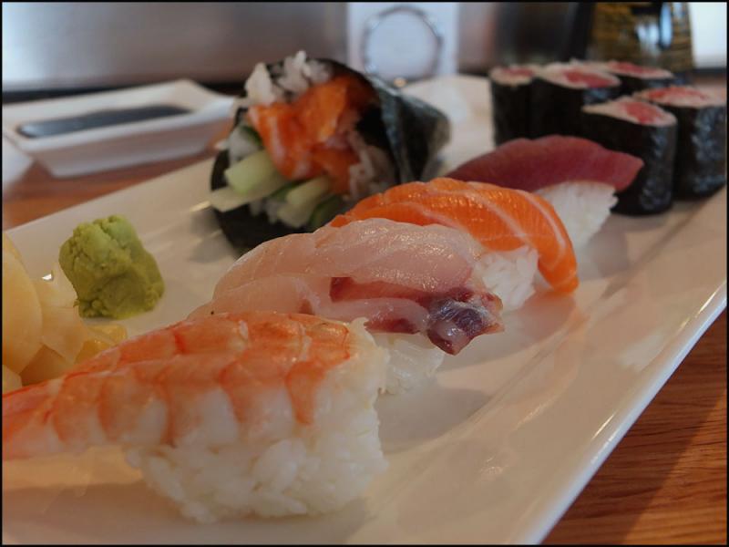 Sashimi and sushi rolls at Mr. Wat. (Photo by Chris Wolf)