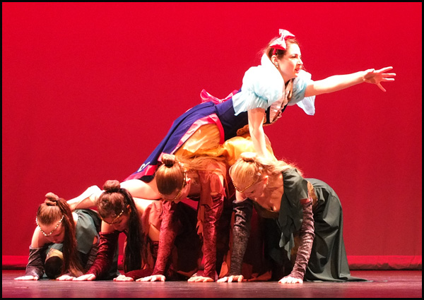 Atlantic Ballet dancers Emma Gross, Heather Cox, Madalina Lodge, Lily Wetherington, Morgan Knauer, Jane Cummings, Francie Davis and Michele Cox perform 'Snow White and the Huntresses.' (Photo by Chris Wolf)