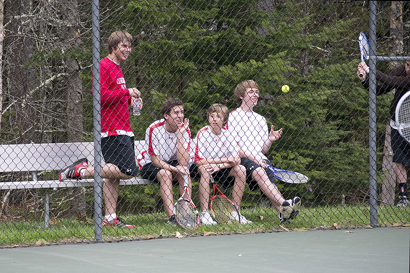 Camden Hills Marc Balley, Alex Forcillo, Shawn Albertson and David Flint cheering the team on(Photo Courtesy of Dwight Pitcairn) Marc Balley, Alex Forcillo, Shawn Albertson and David Flint cheering the team on