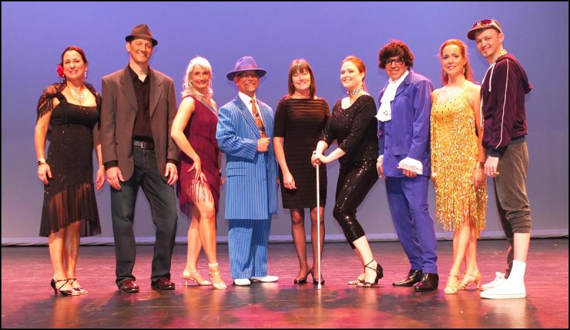 This year's Dancing With The Local Stars stars, from left, Lynda Clancy (Penobscot Bay Pilot), Piet Lammert (Camden Hills Regional High School), Amy Hand (Camden Public Library), Norm Dalholt (Taylor-Made Builders), Dorothy Foote (Head of the Community School), Anneli Skaar (Skaar Design), Charles Jordan (Rockland Fire Department, Jess Day (Midcoast Music Together) and Will Clayton (City of Rockland). (Photo by Chris Wolf)