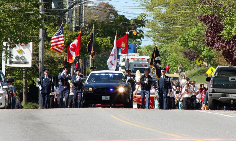 The Memorial Day parade enters downtown Camden May 27. (Photo by Holly S. Edwards)