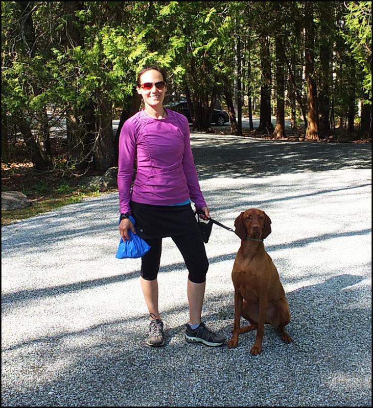 Cheryl Lezin of Warren with her dog Trapper at the Children's Chapel Cheryl Lezin of Warren with her dog Trapper at the Children's Chapel