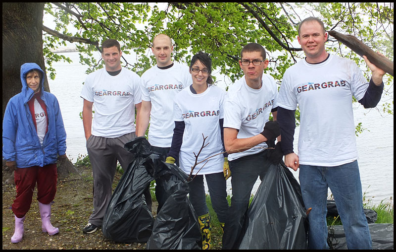 Marilyn Trask (left) and members of the Coast Gusrd are left to right: Justine Yetzer, Brendan Whelan, Angel Cordero, Abraham Vhavev, Amui Begtmer